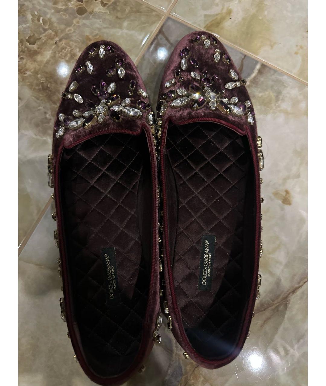 DOLCE&GABBANA Бордовые лоферы, фото 3