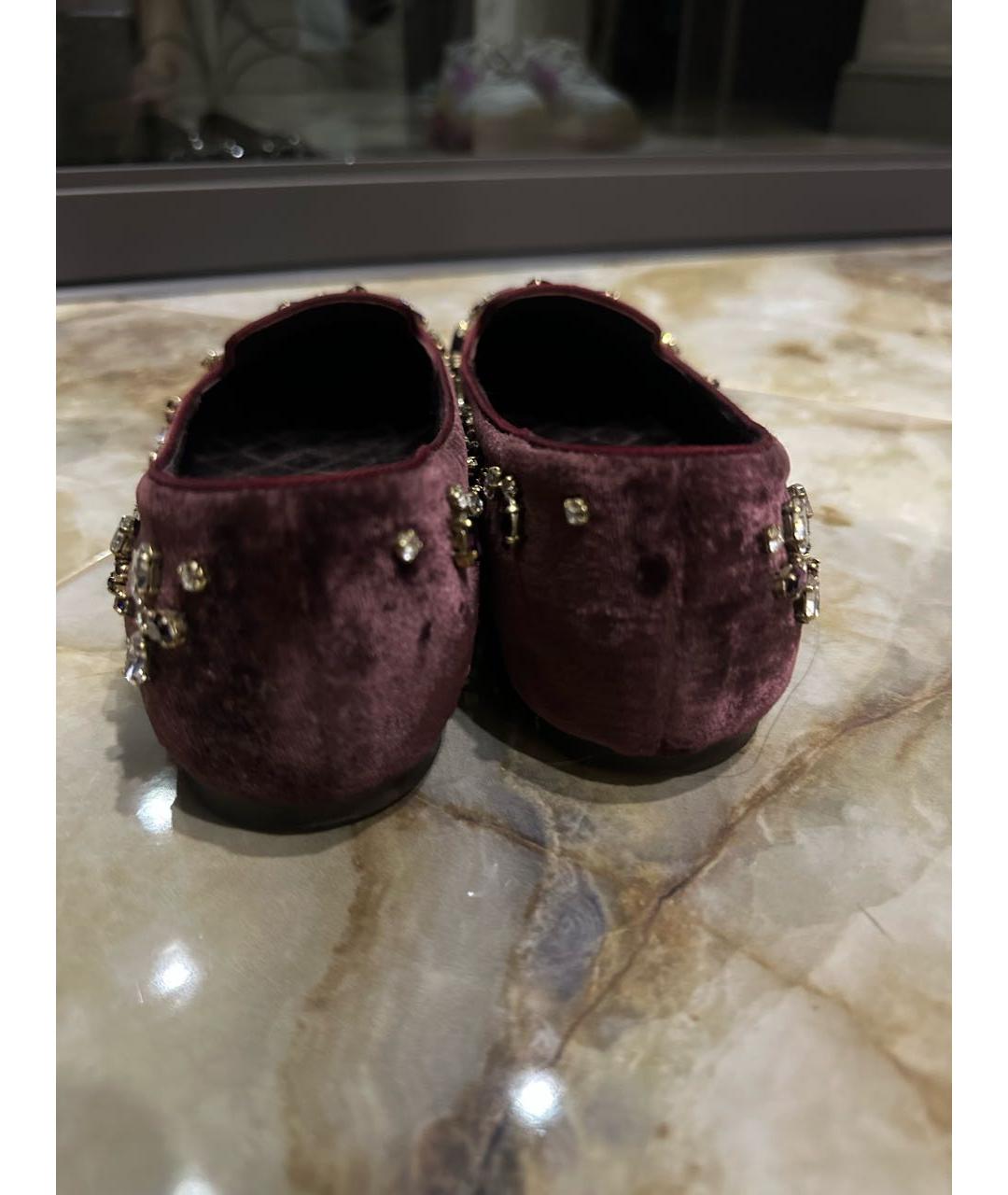 DOLCE&GABBANA Бордовые лоферы, фото 4