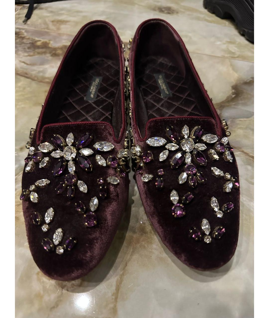 DOLCE&GABBANA Бордовые лоферы, фото 2