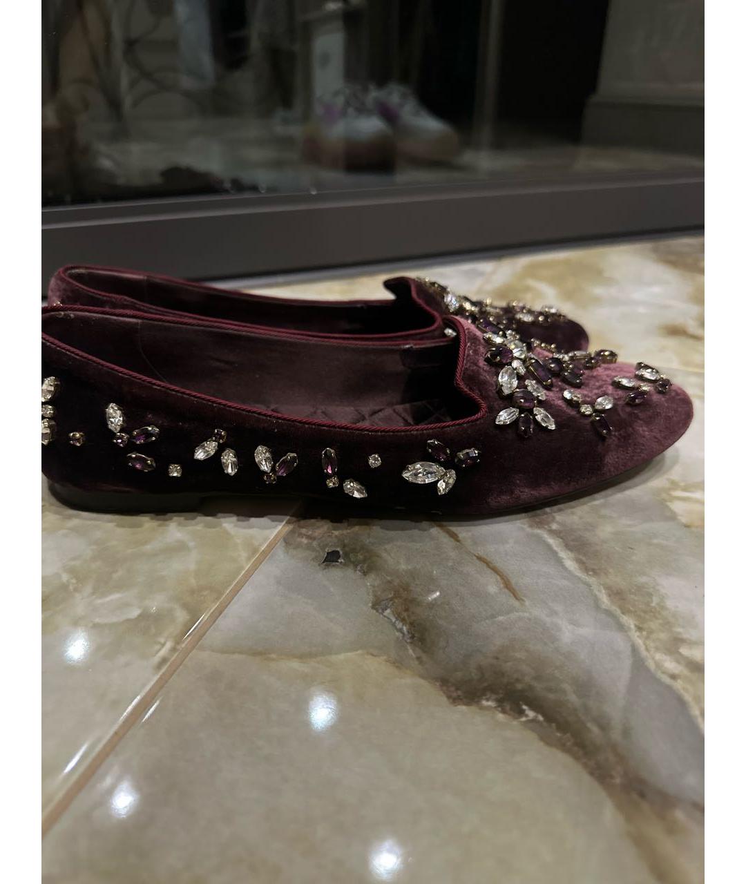 DOLCE&GABBANA Бордовые лоферы, фото 5
