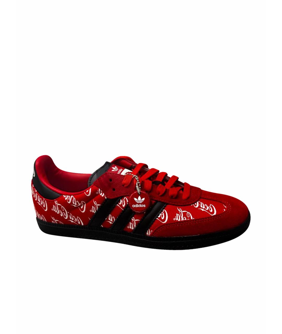ADIDAS Красные текстильные низкие кроссовки / кеды, фото 1