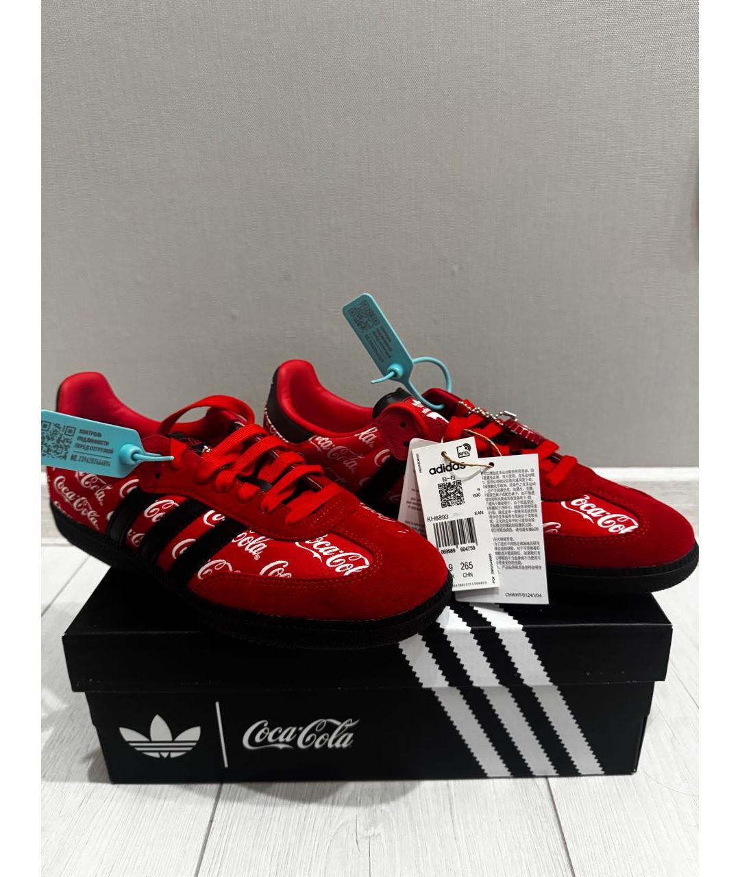 ADIDAS Красные текстильные низкие кроссовки / кеды, фото 6