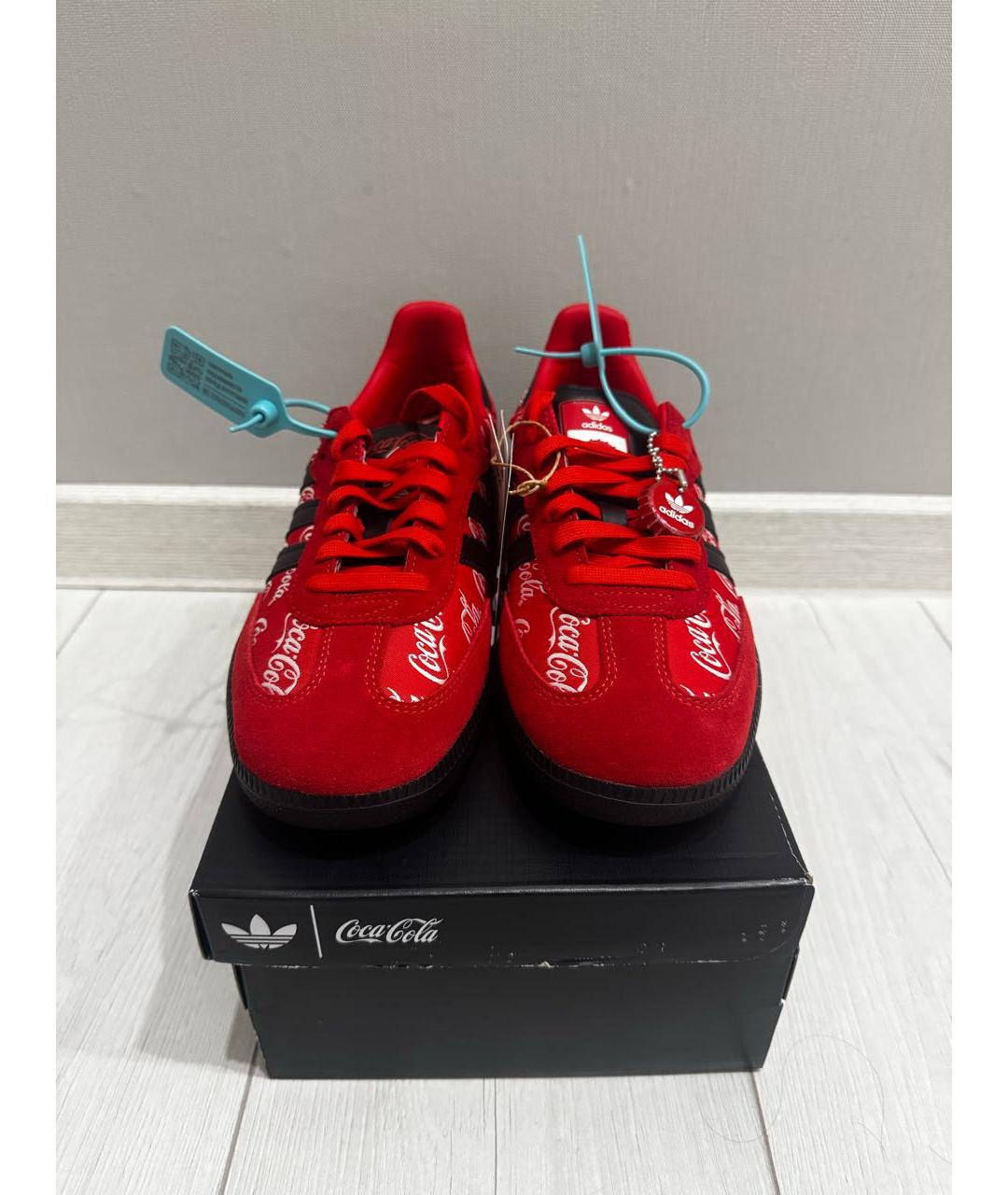 ADIDAS Красные текстильные низкие кроссовки / кеды, фото 2