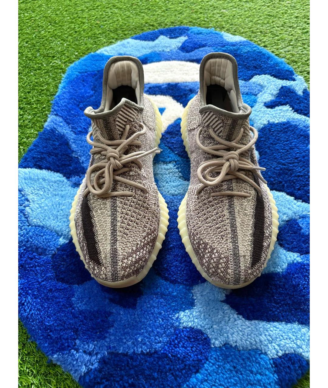 ADIDAS YEEZY Антрацитовые синтетические низкие кроссовки / кеды, фото 2