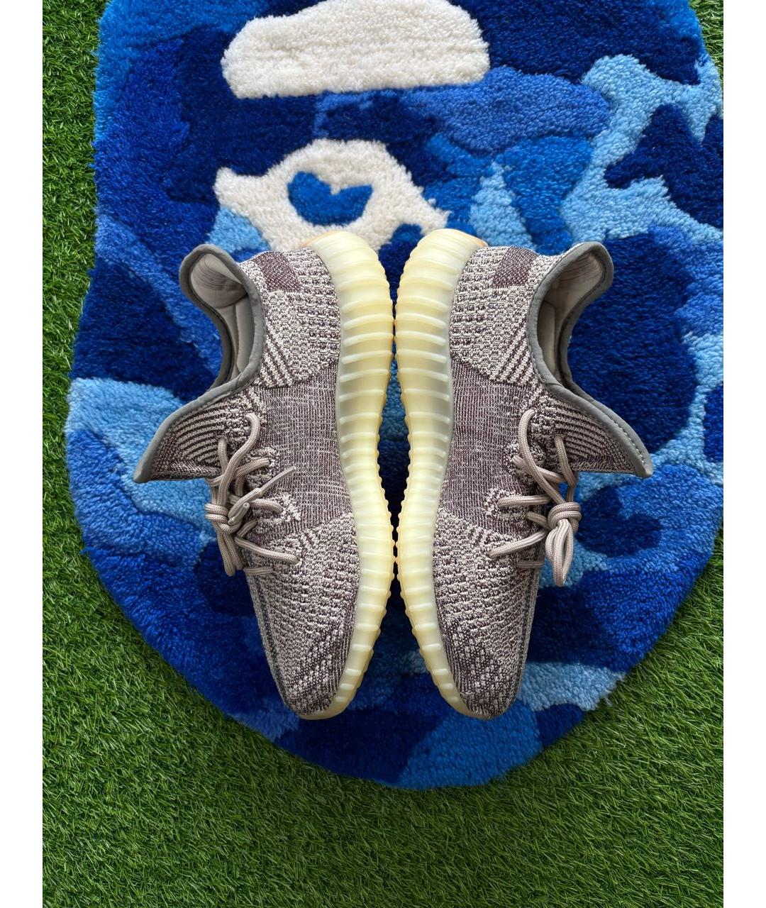 ADIDAS YEEZY Антрацитовые синтетические низкие кроссовки / кеды, фото 3