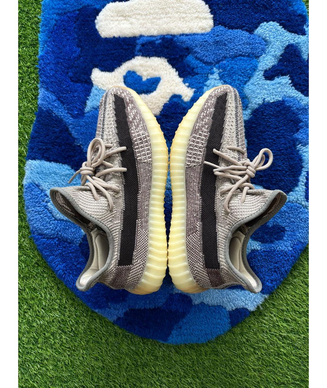 ADIDAS YEEZY Антрацитовые синтетические низкие кроссовки / кеды, фото 4