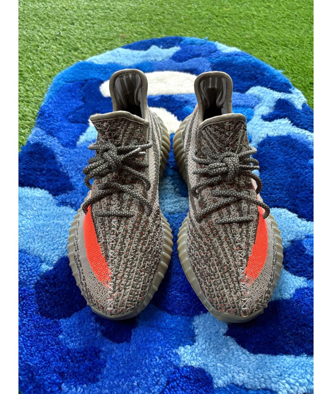 ADIDAS YEEZY Серые синтетические низкие кроссовки / кеды, фото 2