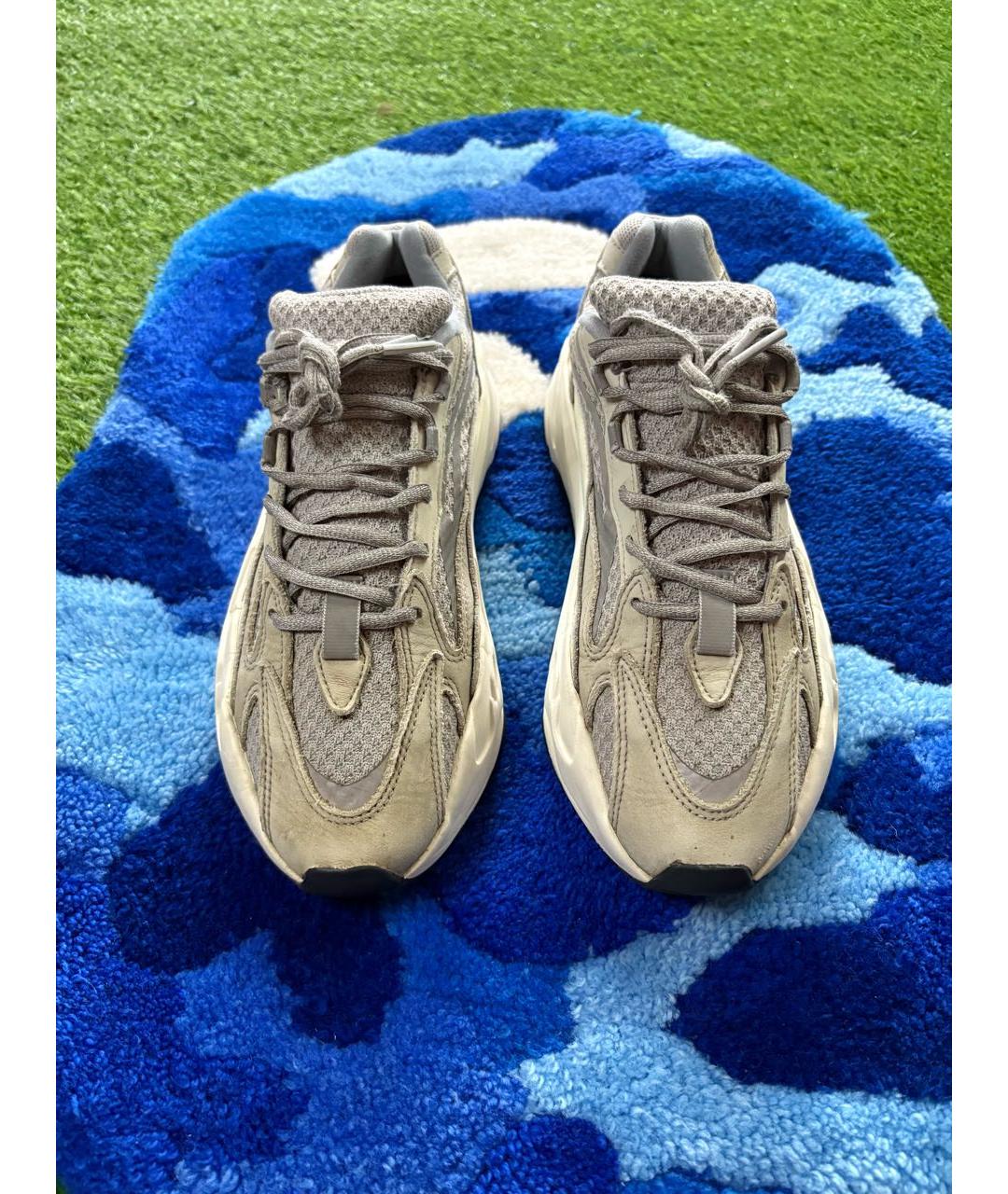 ADIDAS YEEZY Серые синтетические низкие кроссовки / кеды, фото 2