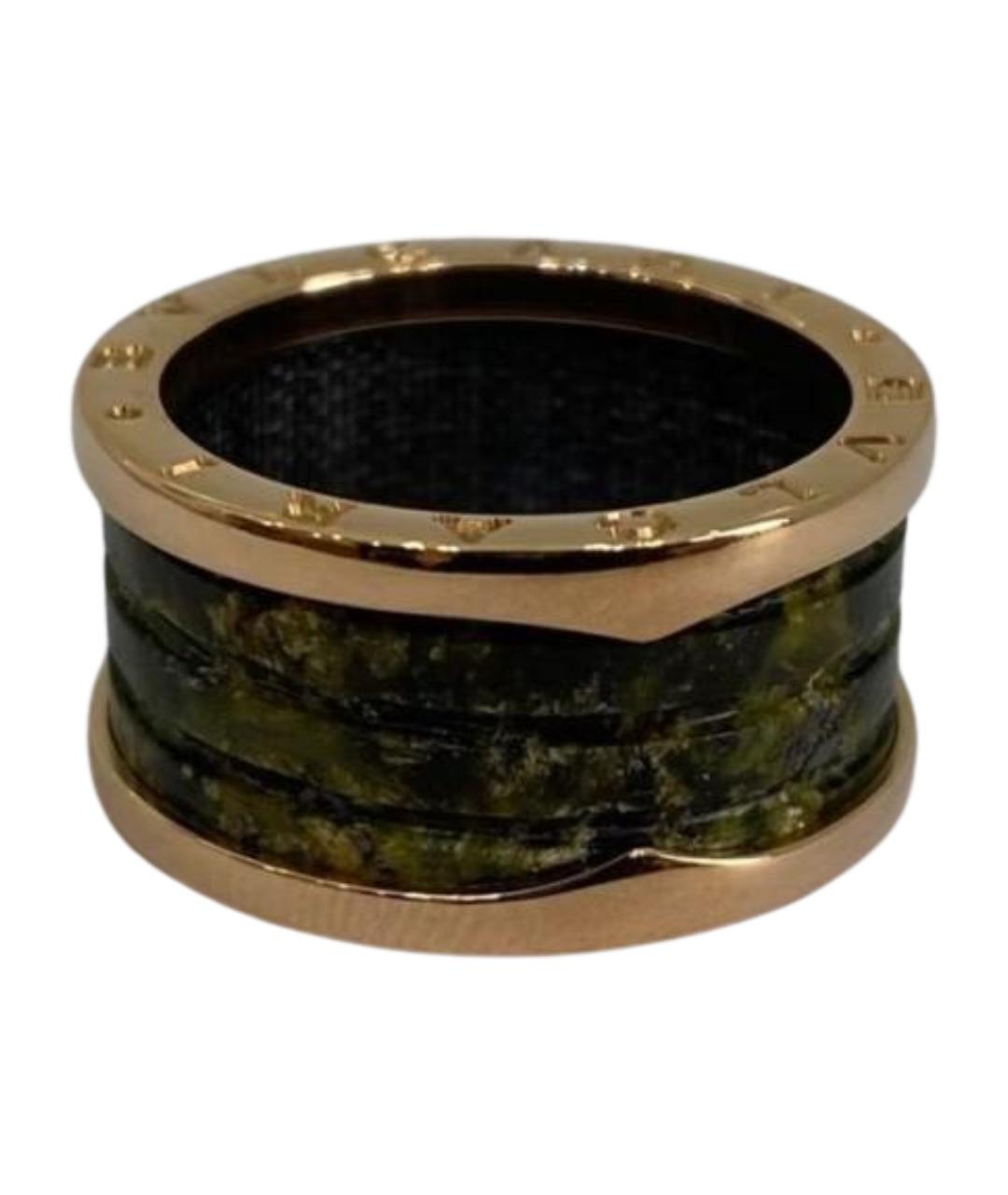 BVLGARI Зеленое кольцо из желтого золота, фото 1