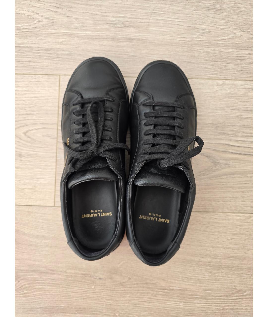 SAINT LAURENT Черные кожаные кеды, фото 3