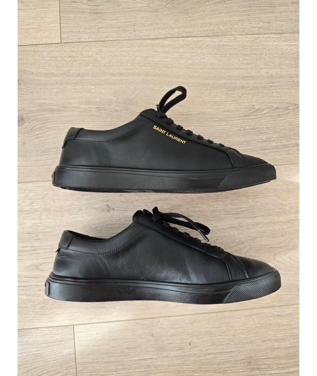 SAINT LAURENT Черные кожаные кеды, фото 8