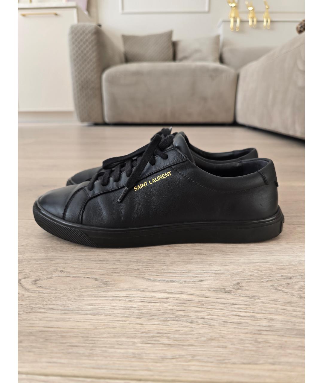 SAINT LAURENT Черные кожаные кеды, фото 5