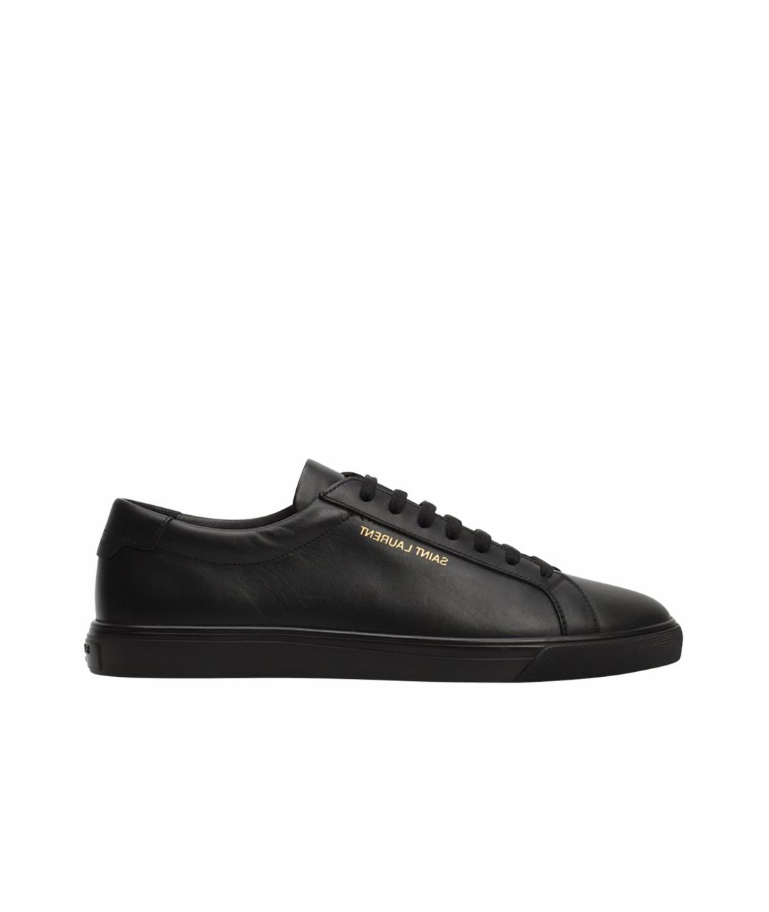 SAINT LAURENT Черные кожаные кеды, фото 1