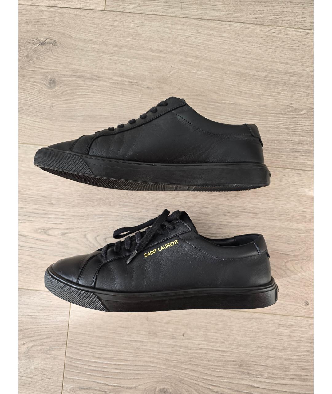 SAINT LAURENT Черные кожаные кеды, фото 7