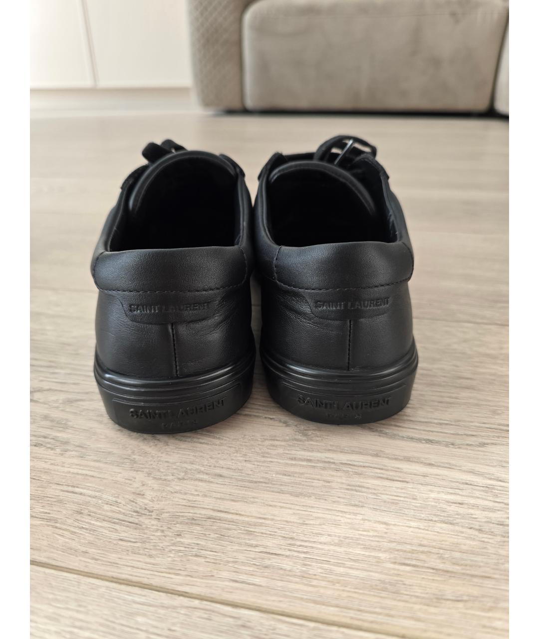 SAINT LAURENT Черные кожаные кеды, фото 4