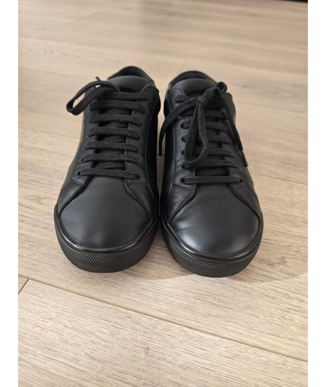 SAINT LAURENT Черные кожаные кеды, фото 2