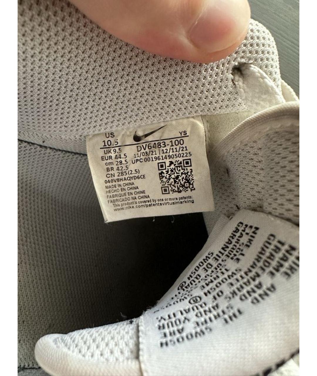 NIKE Белые кожаные низкие кроссовки / кеды, фото 6