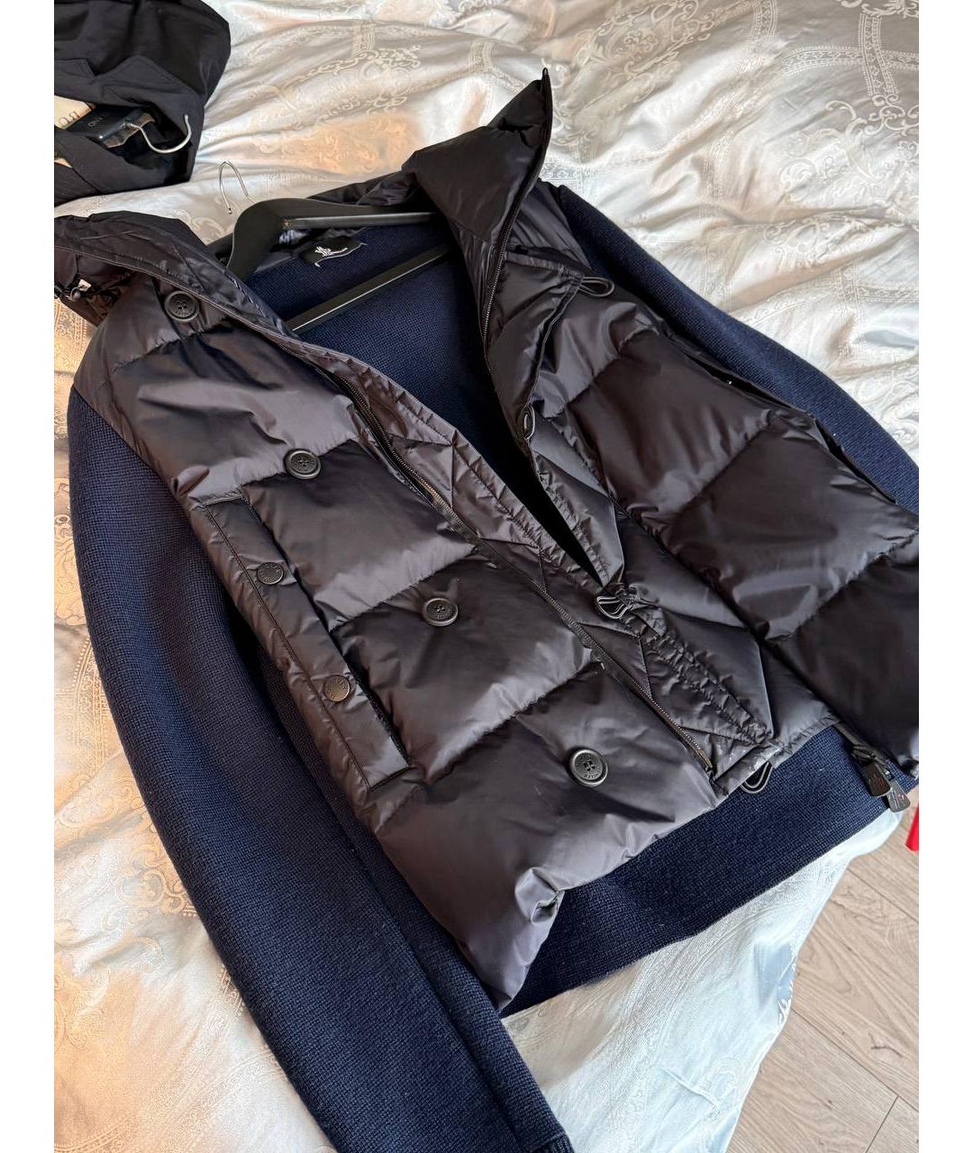 MONCLER Темно-синяя хлопковая куртка, фото 2