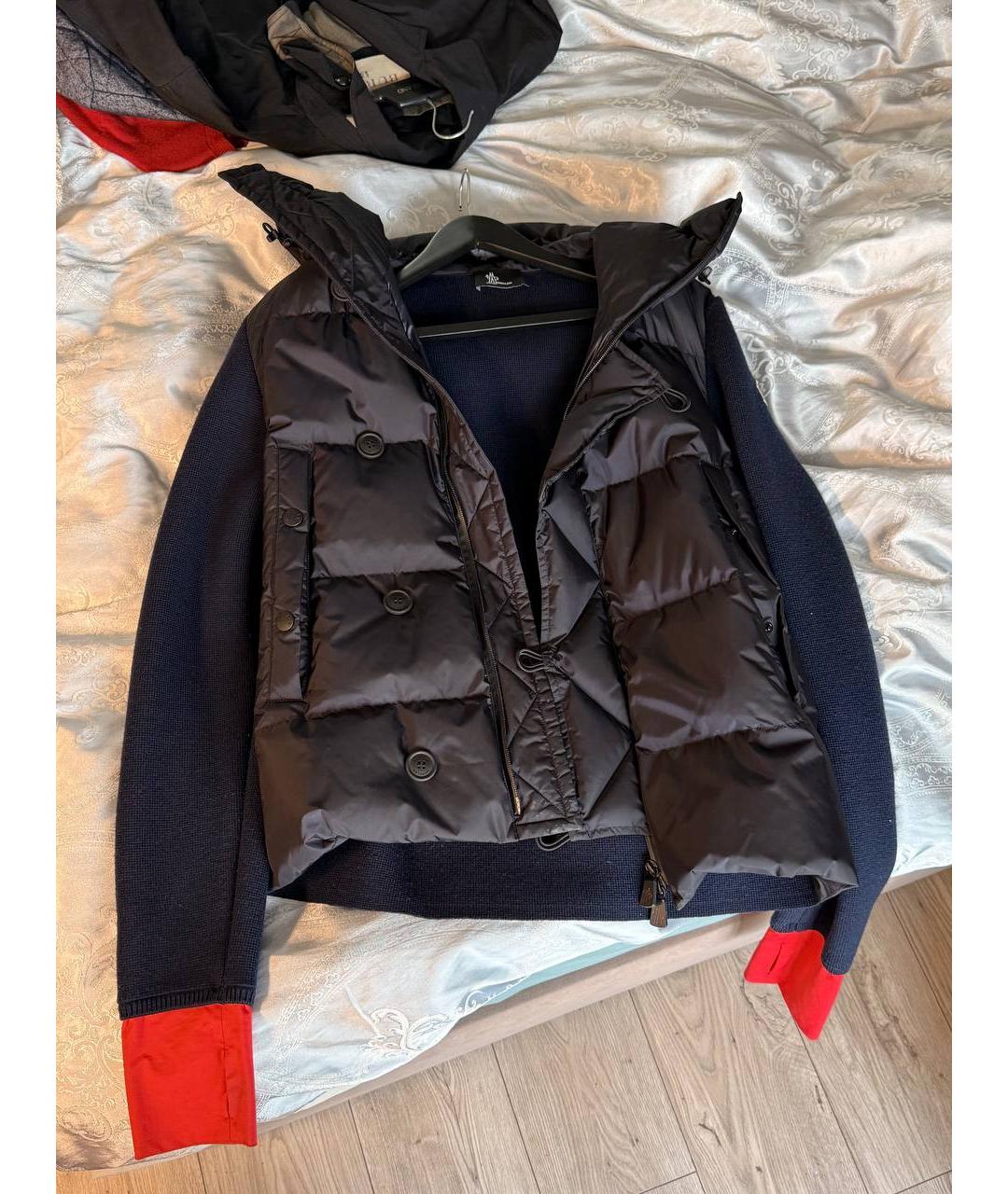 MONCLER Темно-синяя хлопковая куртка, фото 7