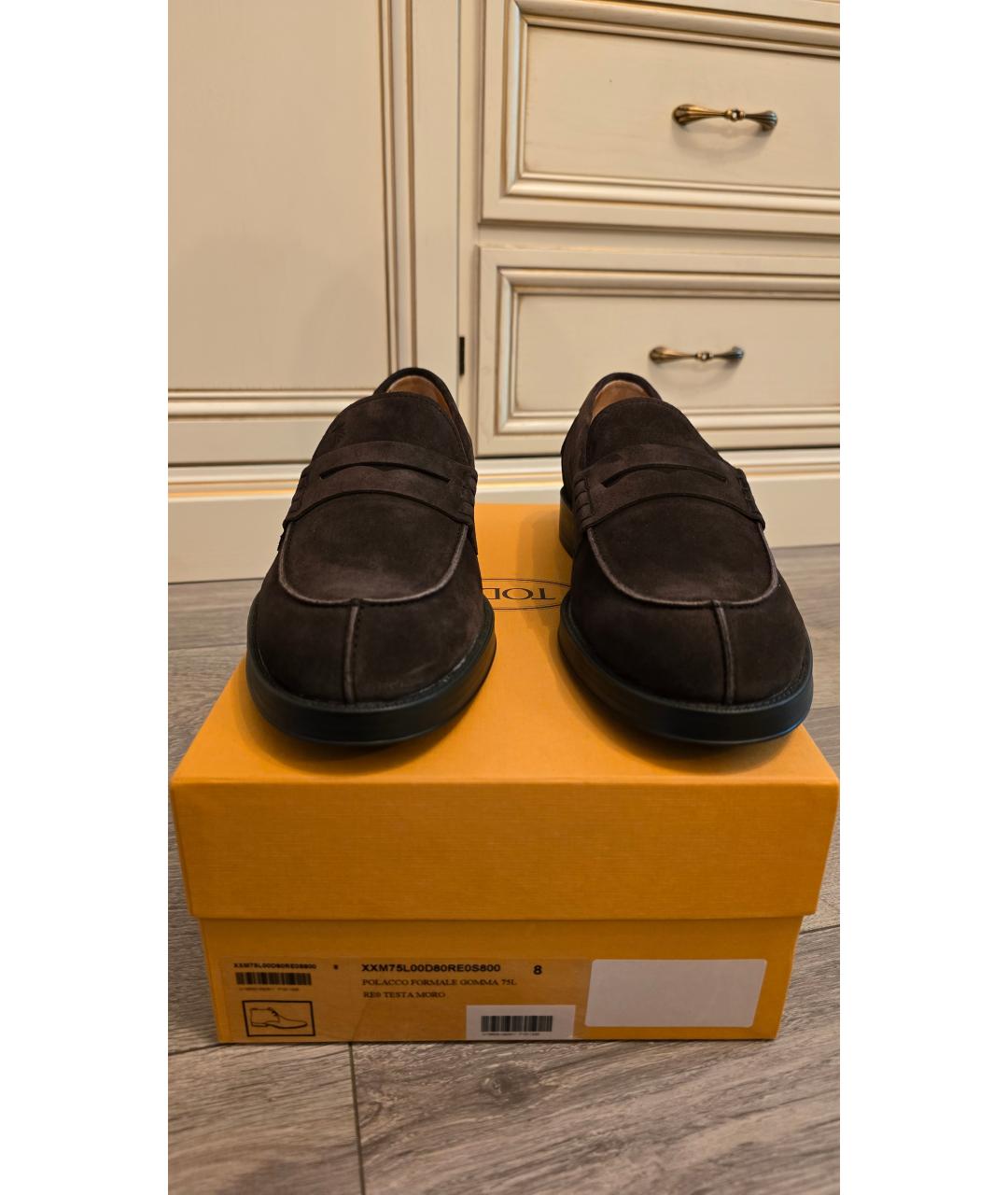 TOD'S Коричневые замшевые лоферы, фото 2