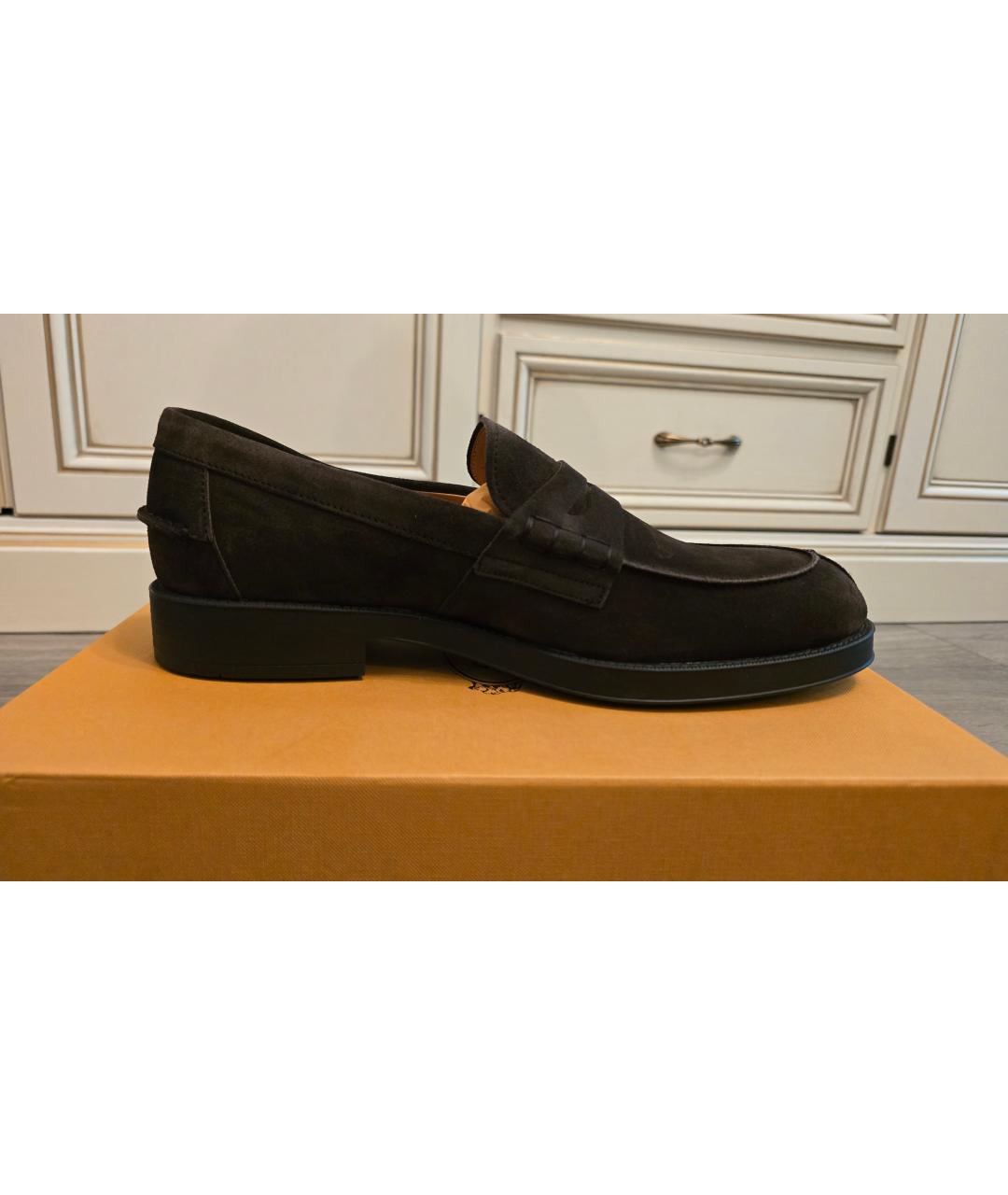 TOD'S Коричневые замшевые лоферы, фото 6