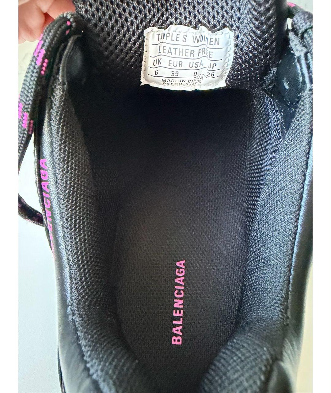 BALENCIAGA Черные кожаные кроссовки, фото 8