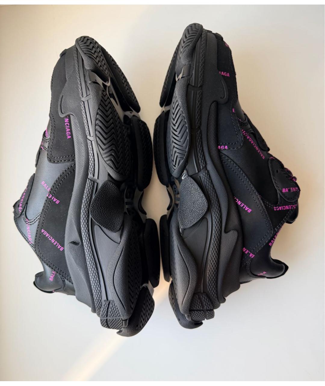BALENCIAGA Черные кожаные кроссовки, фото 7