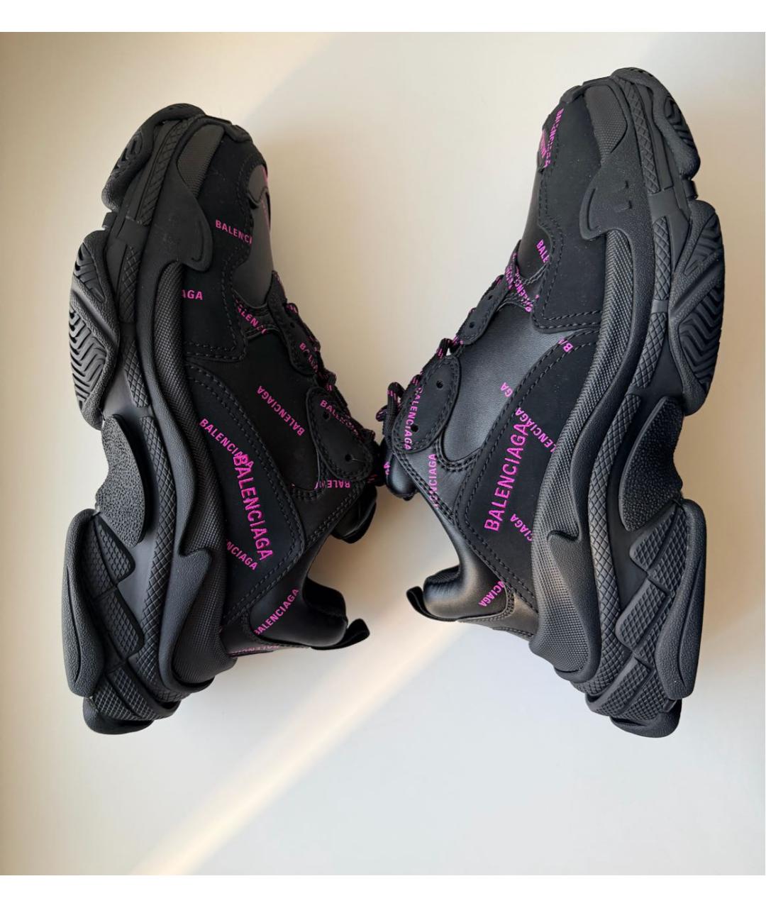 BALENCIAGA Черные кожаные кроссовки, фото 6
