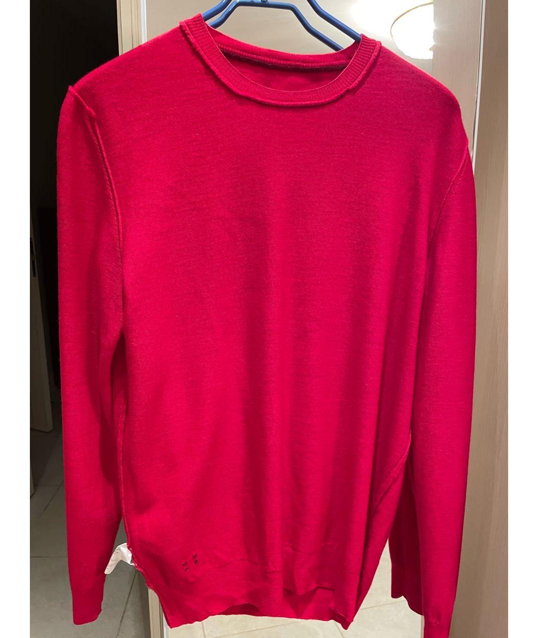TRUSSARDI Красный шерстяной джемпер / свитер, фото 3
