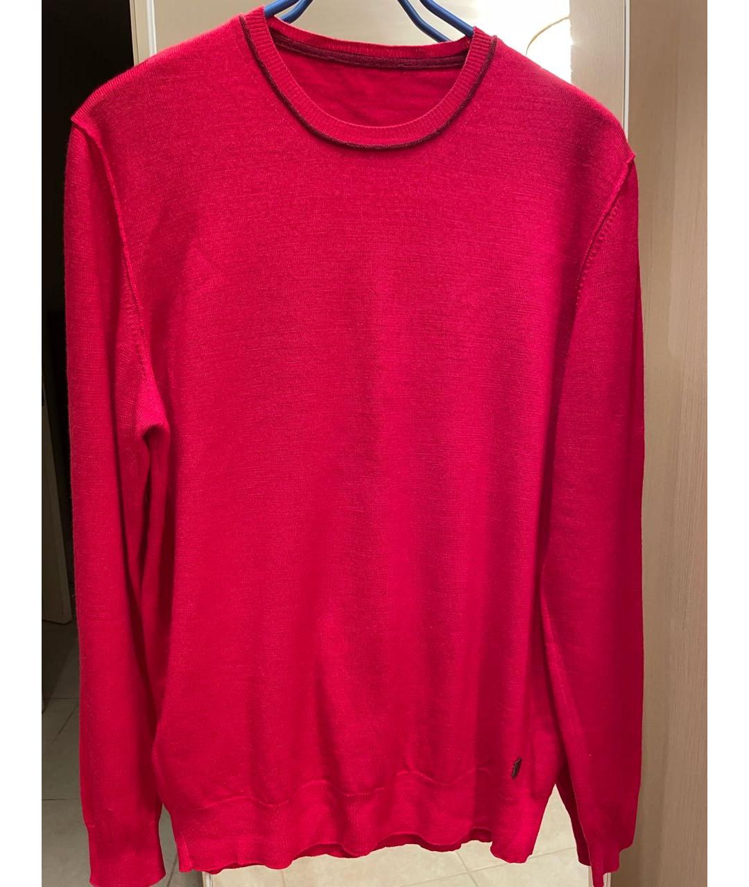 TRUSSARDI Красный шерстяной джемпер / свитер, фото 8