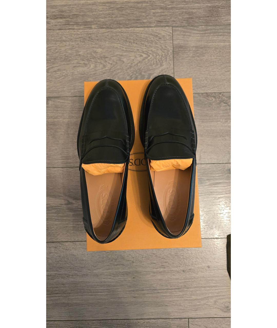 TOD'S Черные кожаные лоферы, фото 3