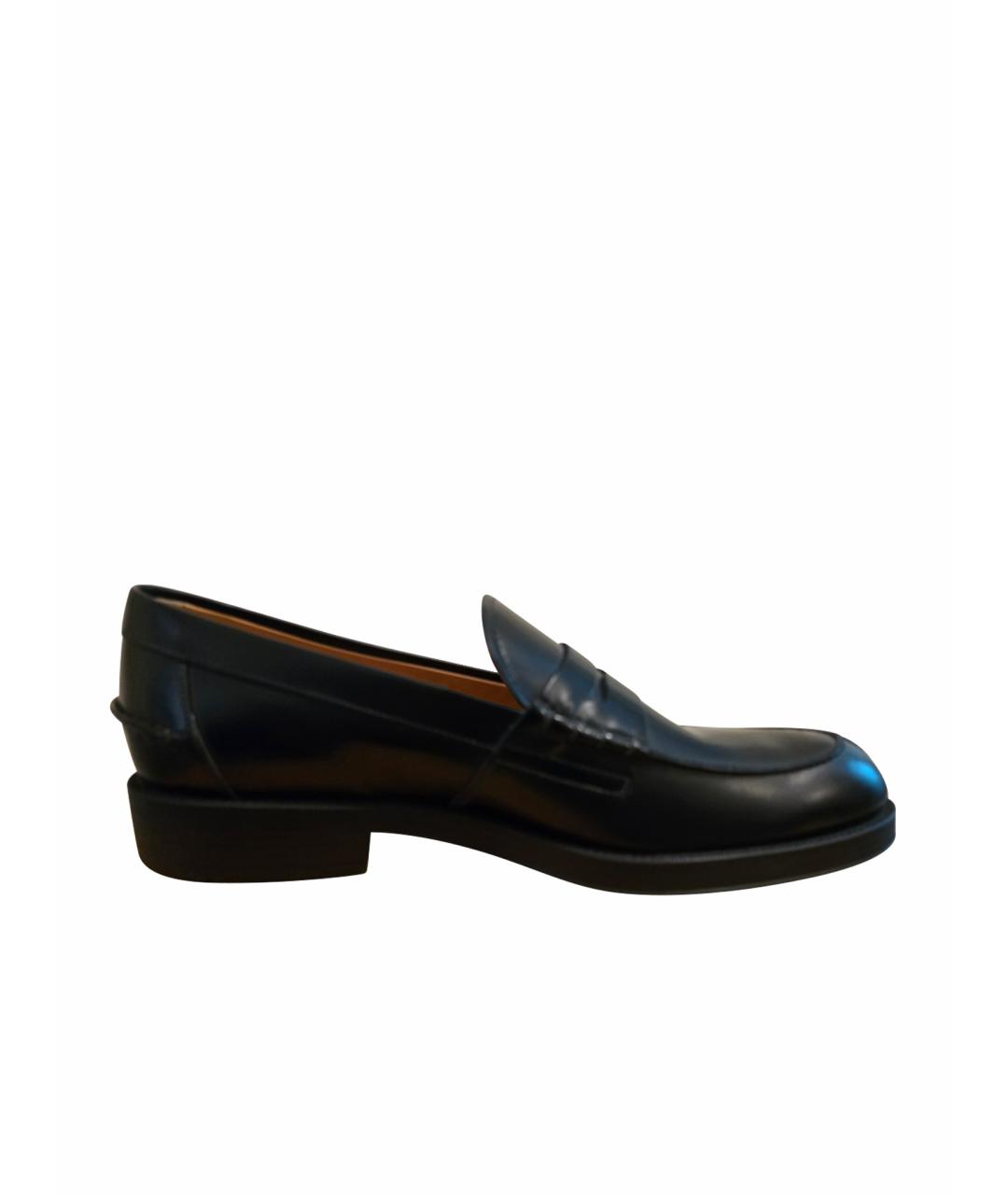 TOD'S Черные кожаные лоферы, фото 1
