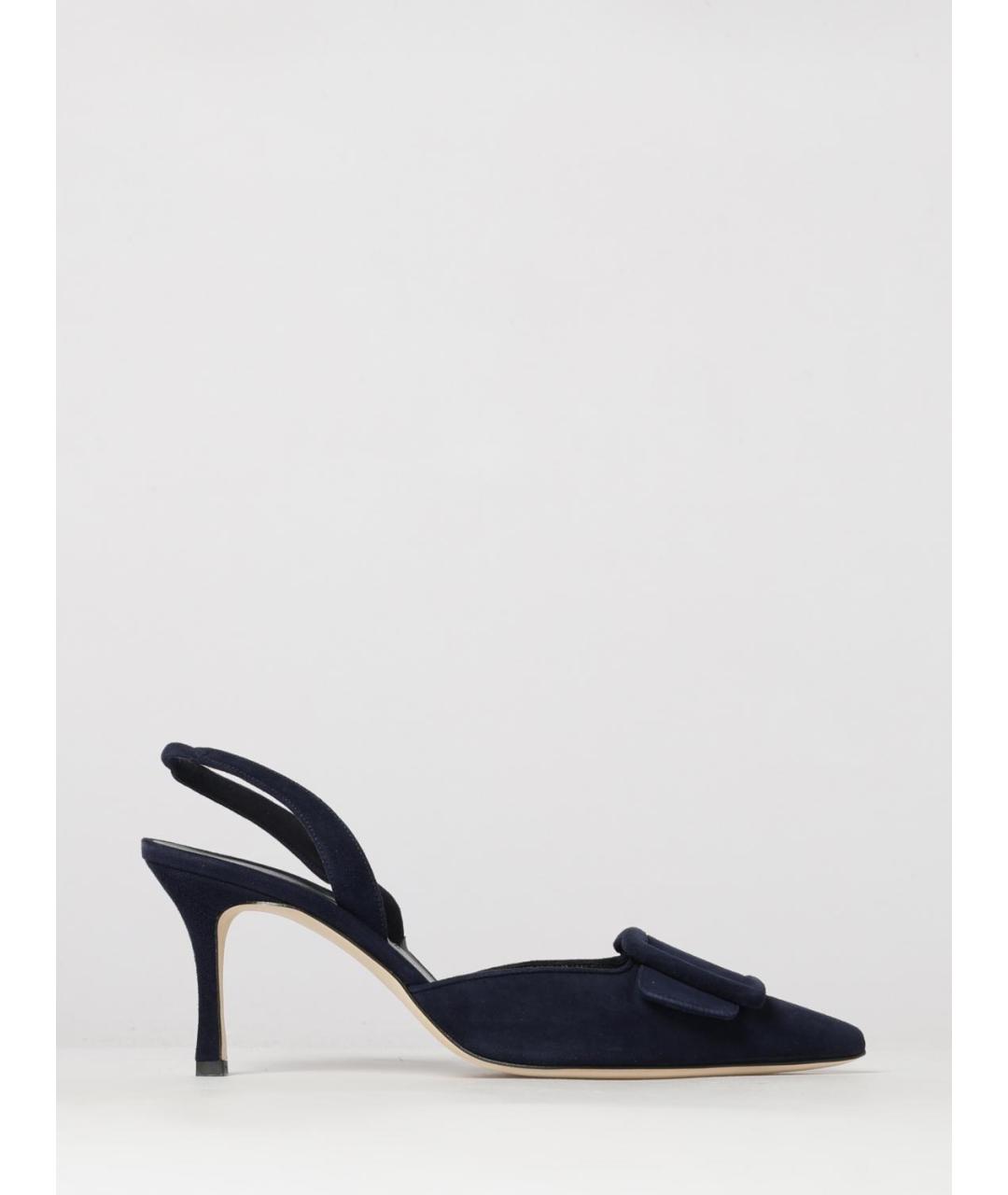 MANOLO BLAHNIK Синие замшевые туфли, фото 4