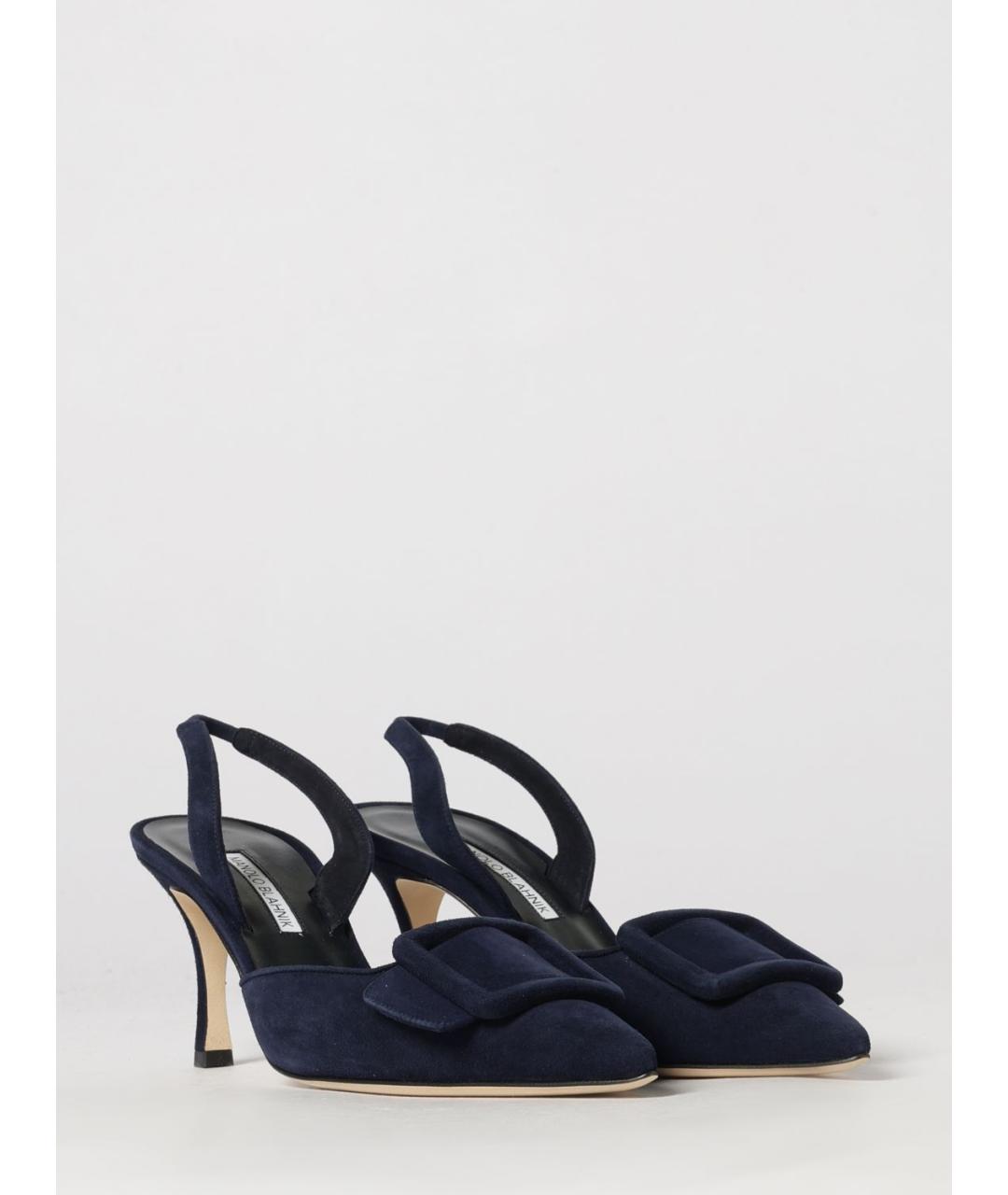 MANOLO BLAHNIK Синие замшевые туфли, фото 2