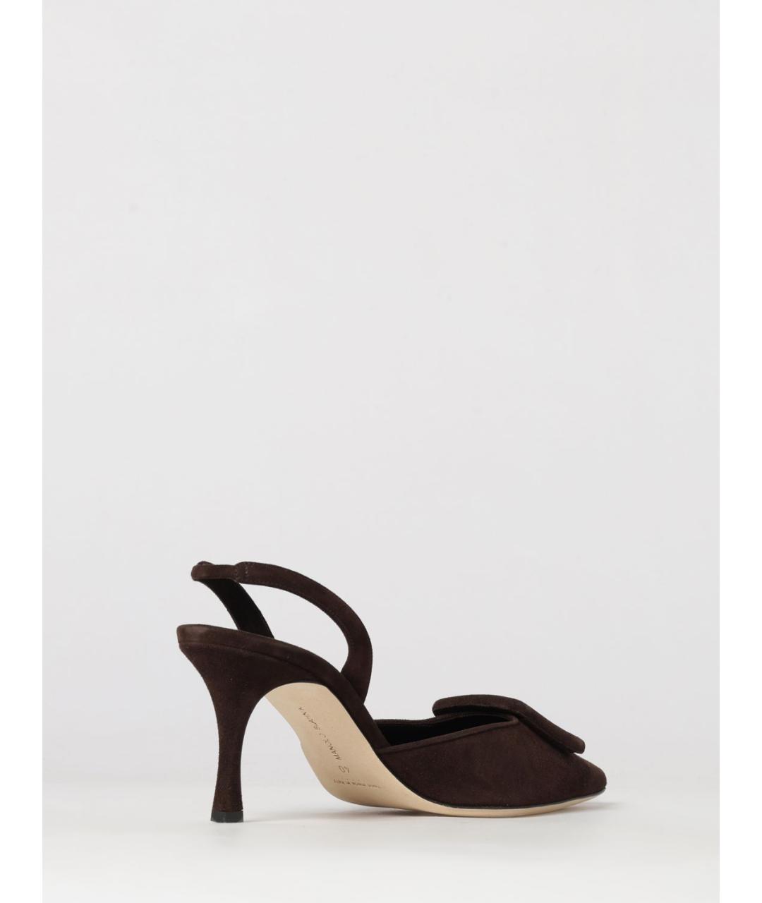 MANOLO BLAHNIK Коричневые замшевые туфли, фото 3