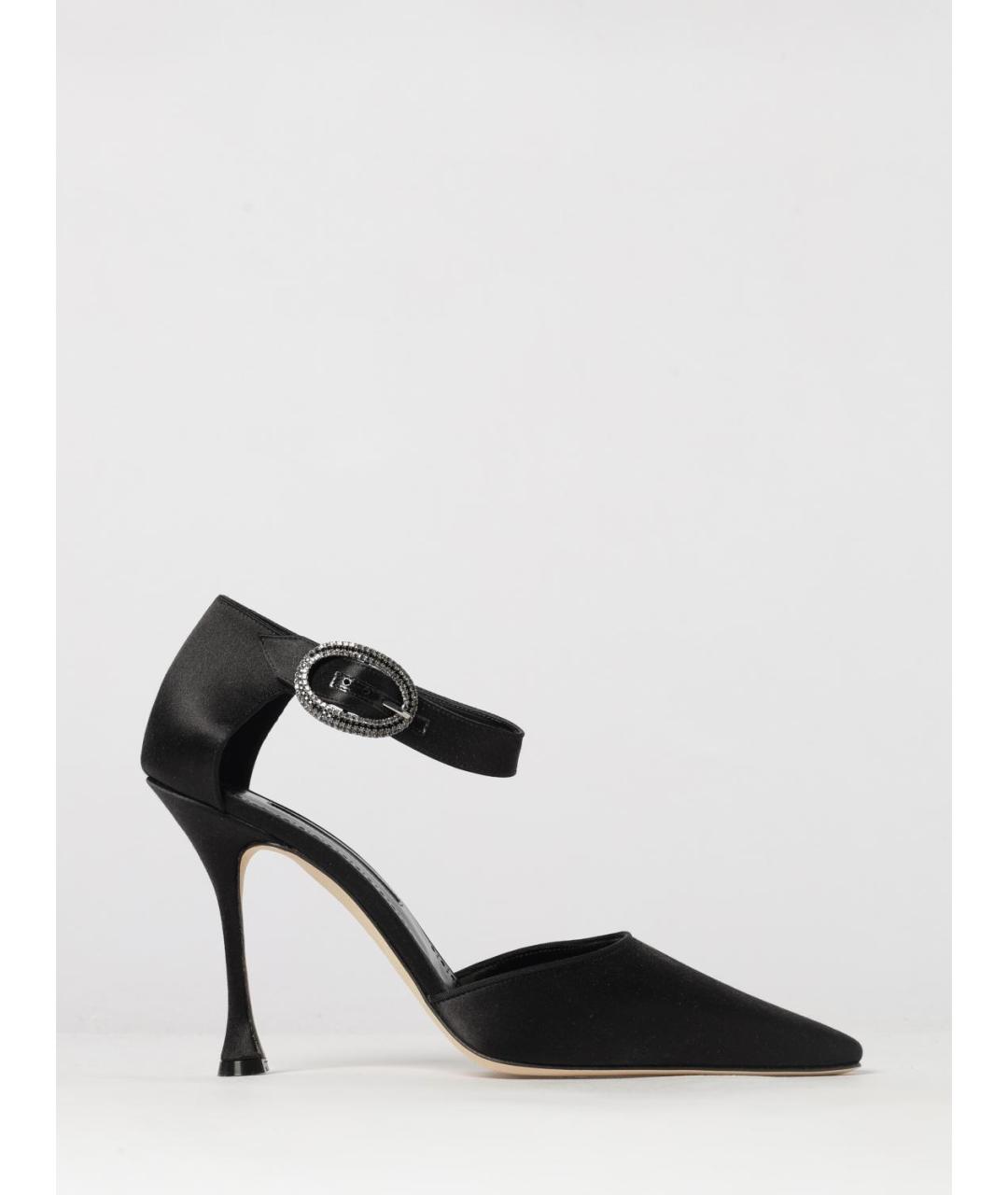 MANOLO BLAHNIK Черные текстильные туфли, фото 4