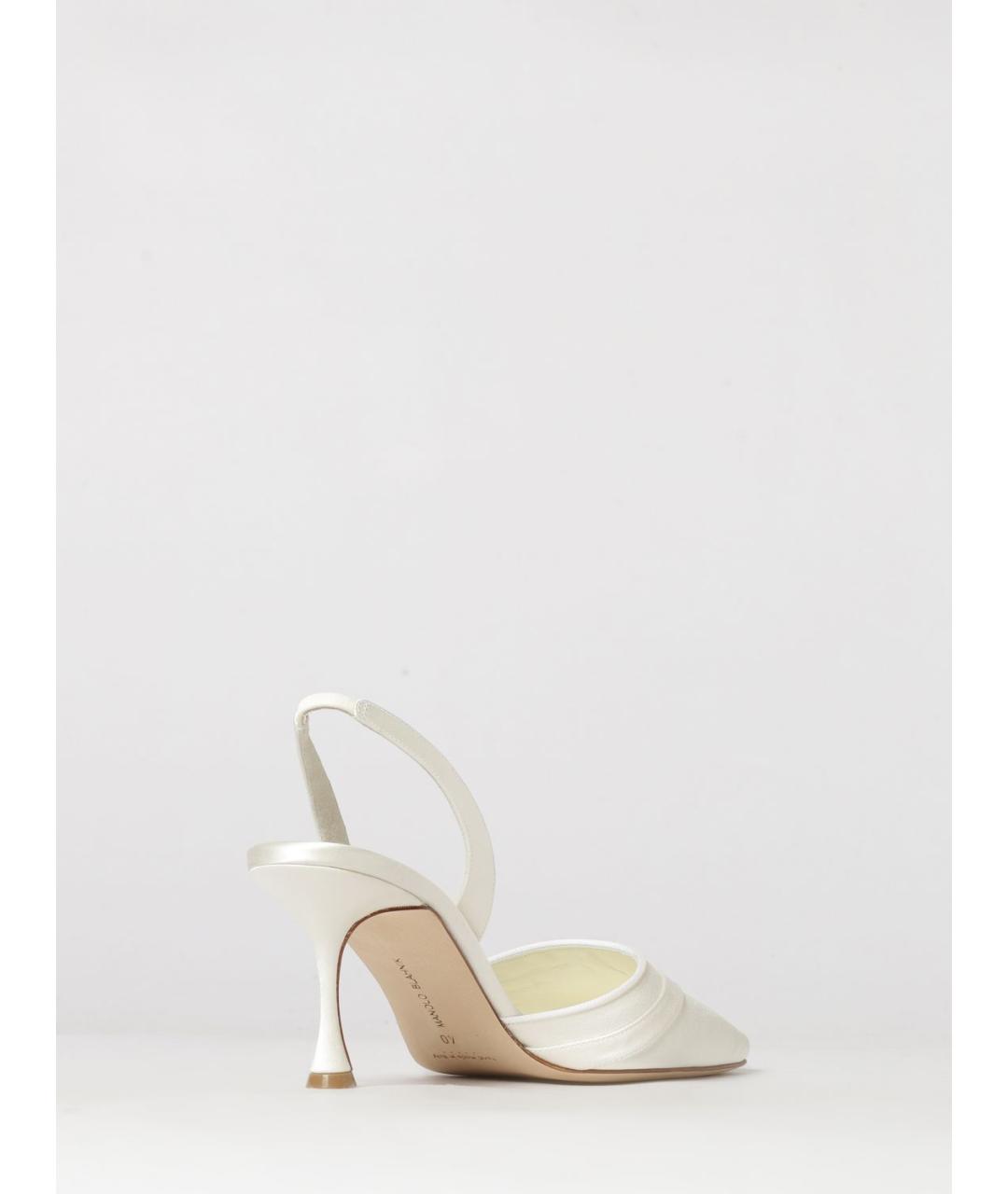 MANOLO BLAHNIK Бежевые текстильные туфли, фото 3