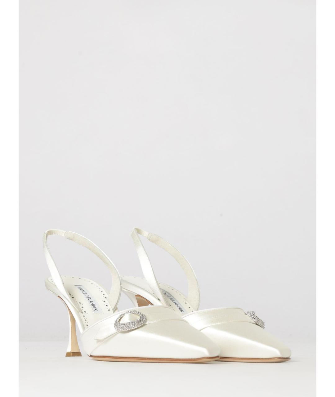 MANOLO BLAHNIK Бежевые текстильные туфли, фото 2