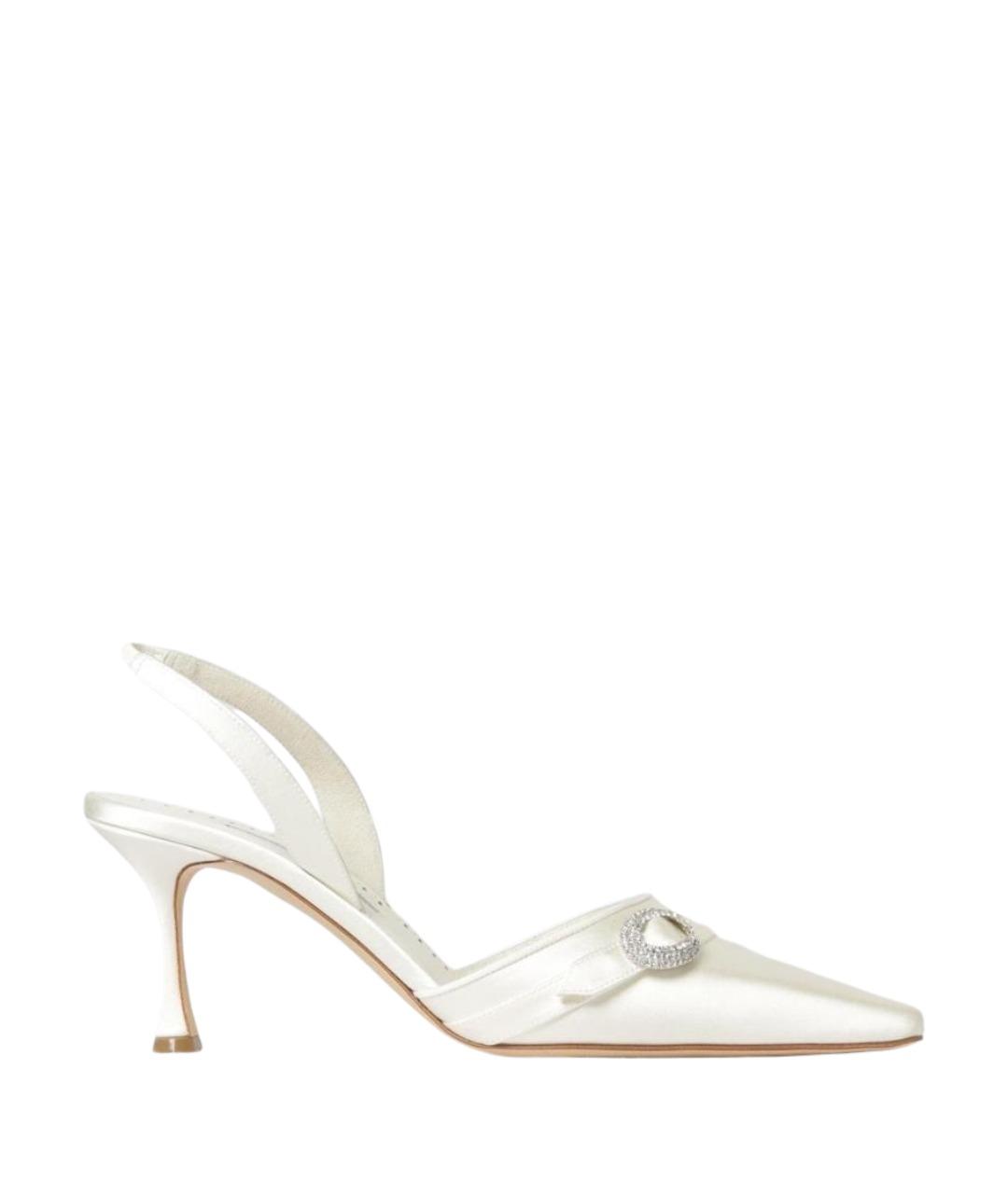 MANOLO BLAHNIK Бежевые текстильные туфли, фото 1