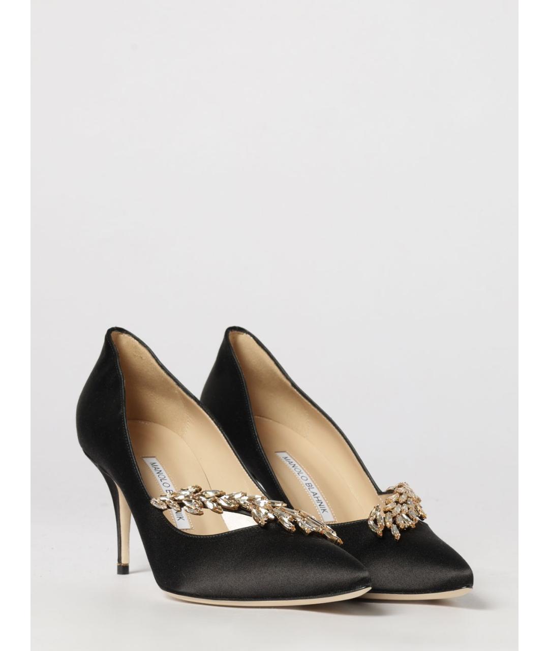MANOLO BLAHNIK Черные текстильные туфли, фото 2