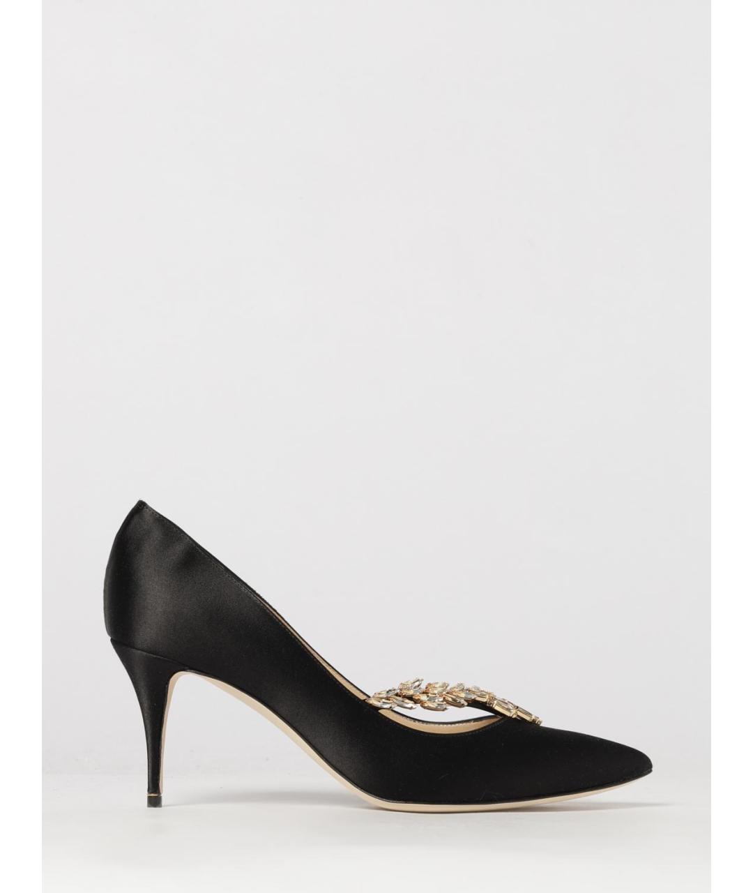 MANOLO BLAHNIK Черные текстильные туфли, фото 4