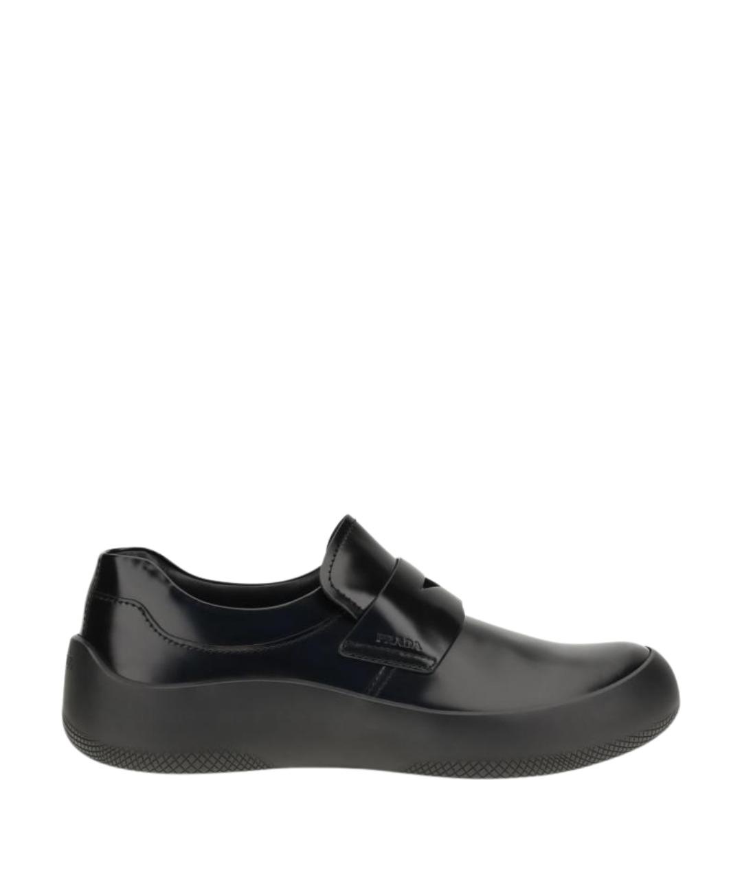 PRADA Черные кожаные лоферы, фото 1