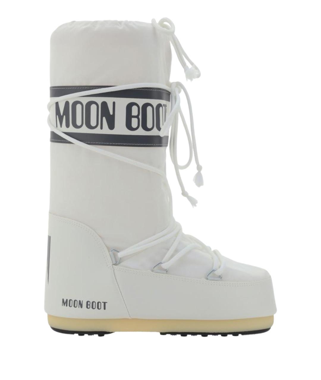 MOON BOOT Белые синтетические высокие ботинки, фото 1