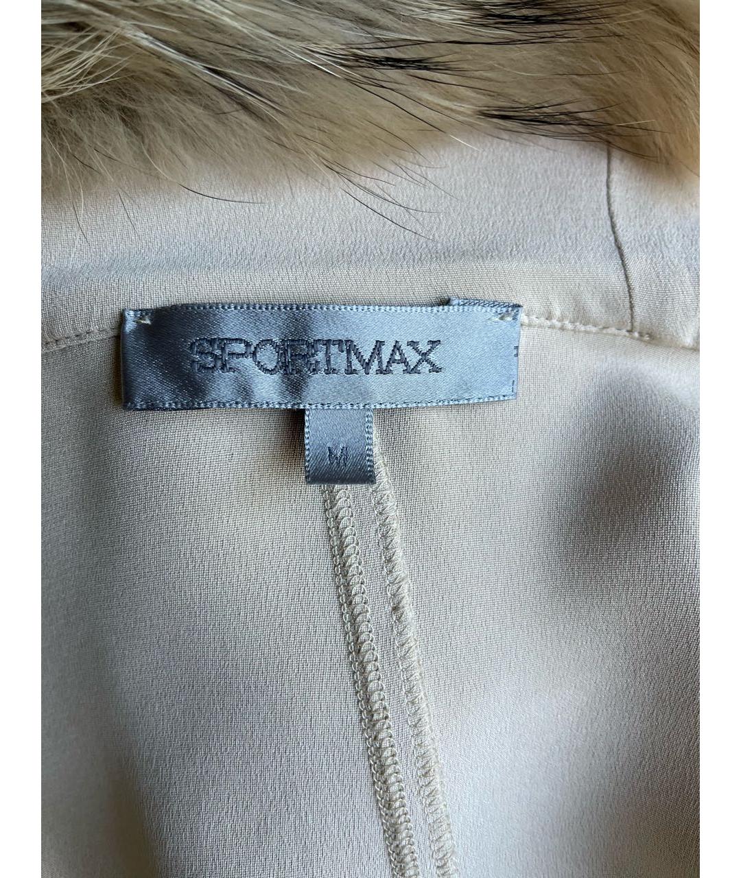 SPORTMAX Бежевая шелковая блузы, фото 3