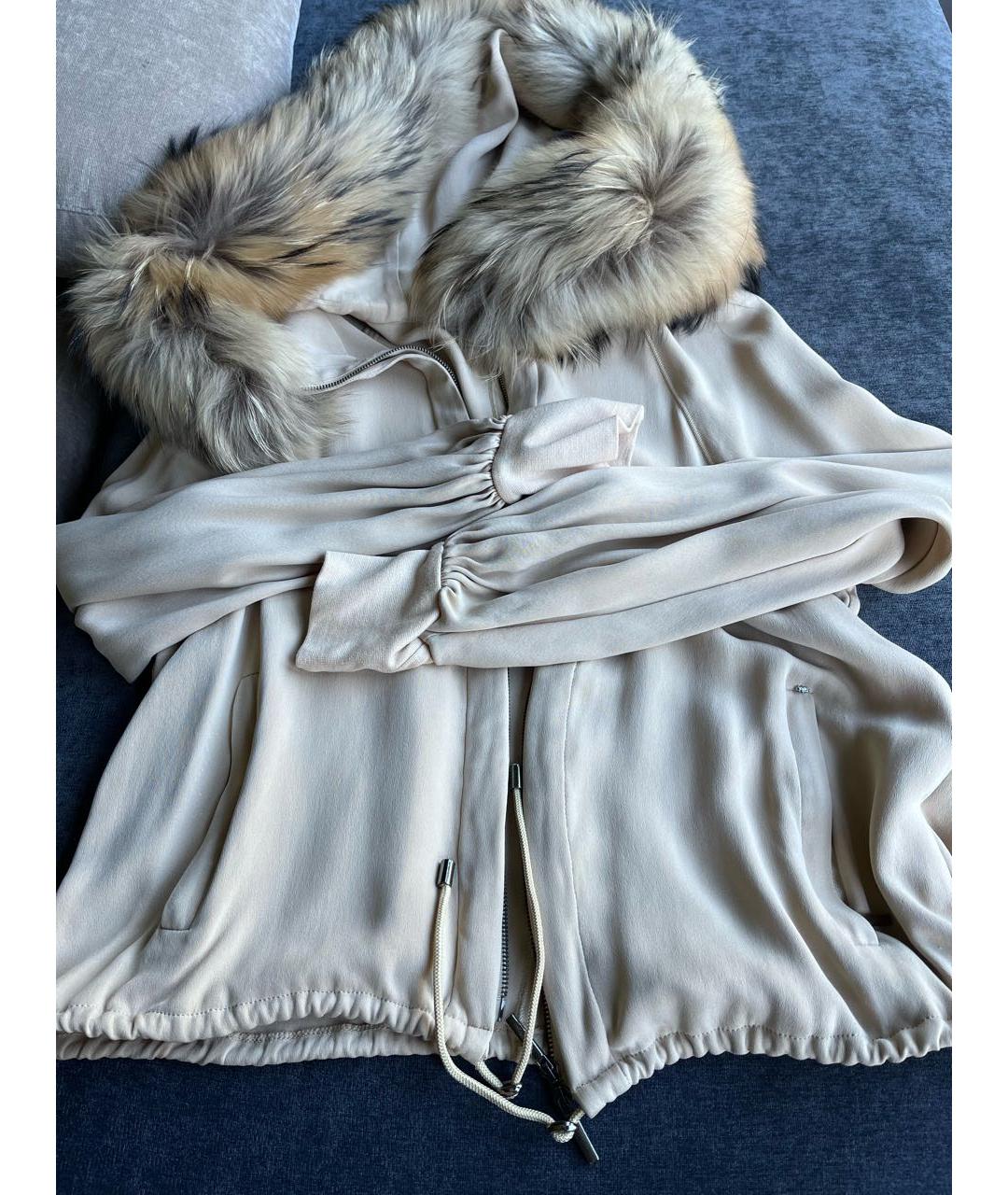 SPORTMAX Бежевая шелковая блузы, фото 4