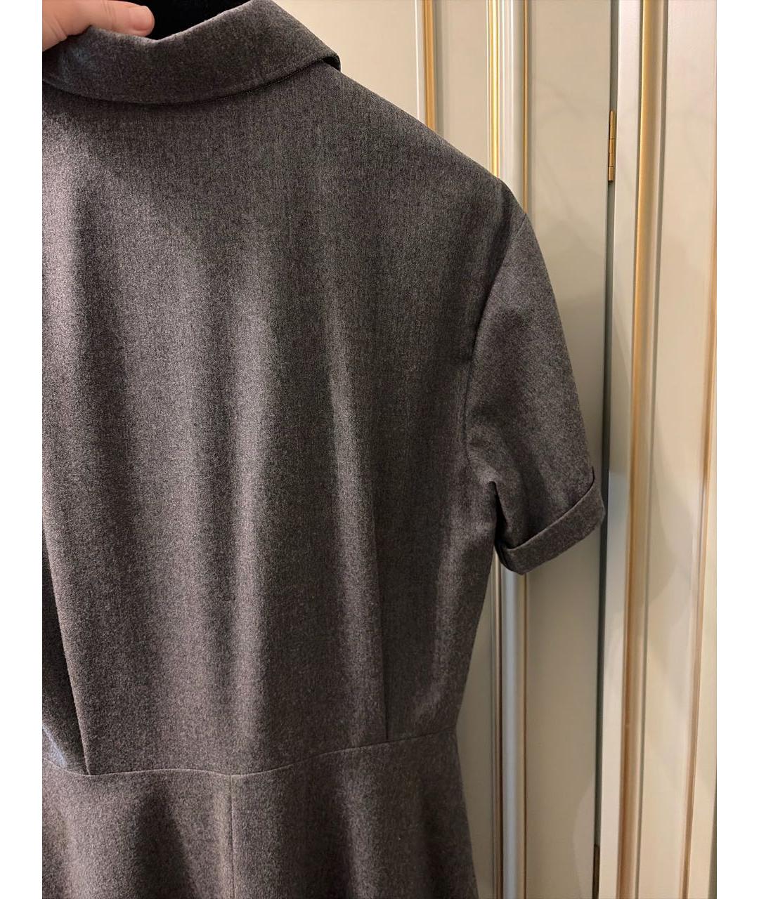 BRUNELLO CUCINELLI Антрацитовое шерстяное повседневное платье, фото 2
