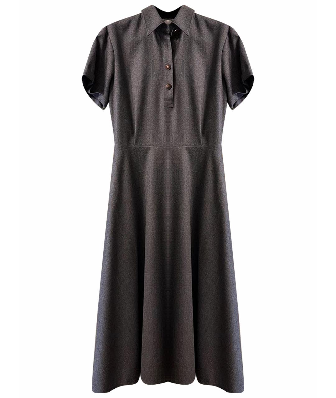 BRUNELLO CUCINELLI Антрацитовое шерстяное повседневное платье, фото 1