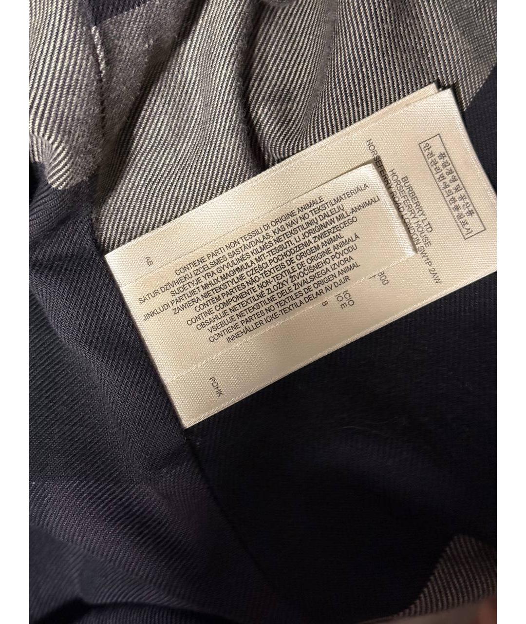 BURBERRY Темно-синее полиэстеровое пальто, фото 5