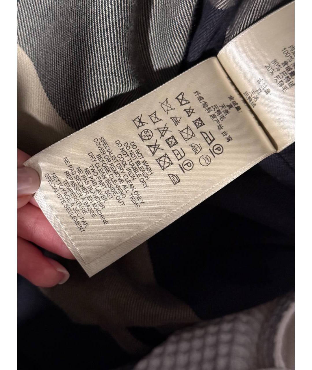 BURBERRY Темно-синее полиэстеровое пальто, фото 4