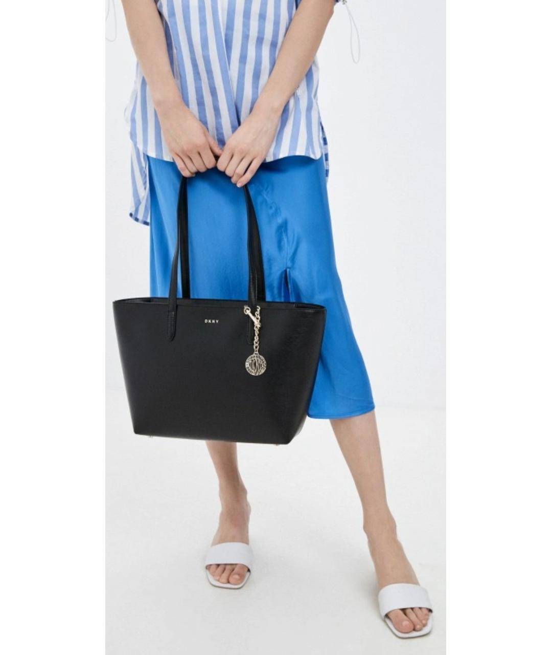 DKNY Черная сумка тоут из искусственной кожи, фото 5